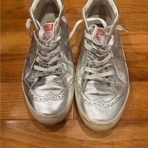 Golden Goose Metallic Silver Sneakers